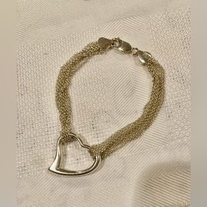 Heart bracelet, silver (925). Made in Italy.
